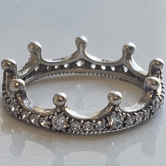 Authentic Pandora Clear Sparkling Crown Ring - Picture 3 of 5